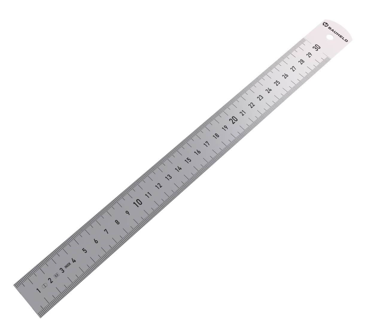 BAUHELD Stahllineal 300 mm Edelstahl Genauigkeitsklasse Eg 1-0
