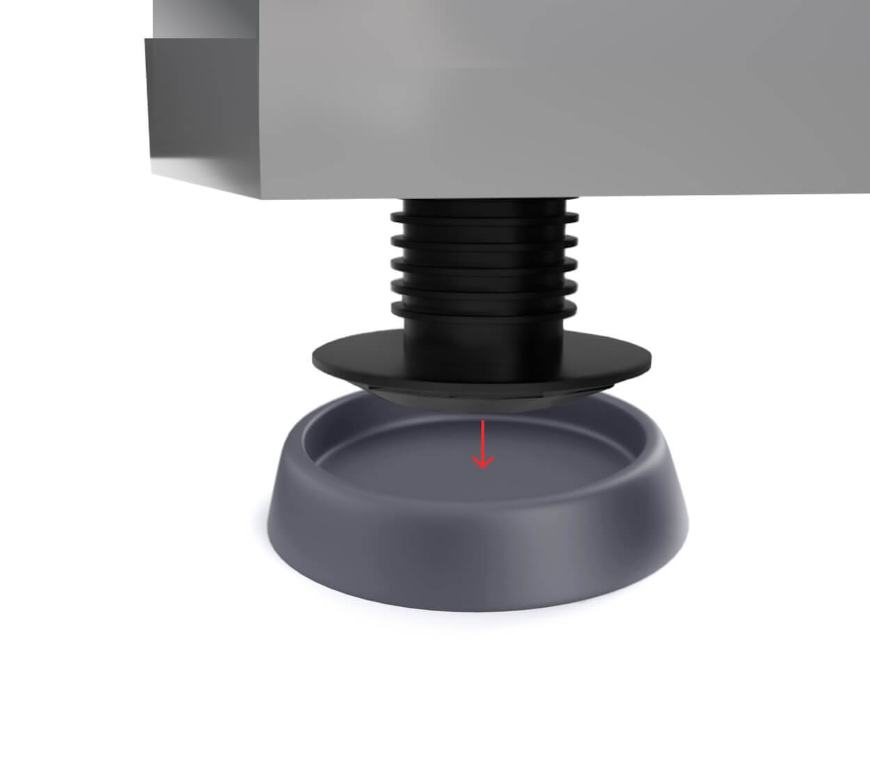 BAUHELD Gummifüße Schwingungsdämpfer 67 x 60 mm 4 Stück Dunkelgrau-1