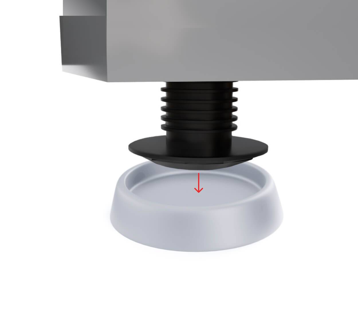 BAUHELD Gummifüße Schwingungsdämpfer 67 x 60 mm 4 Stück Hellgrau-2
