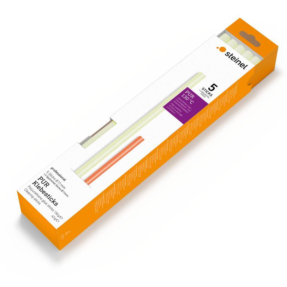 Steinel Heißklebesticks Ø 11 mm PUR Set, 130°C Klebesticks für den Außenbereich, witterungs- und feuchtigkeistbeständig-0