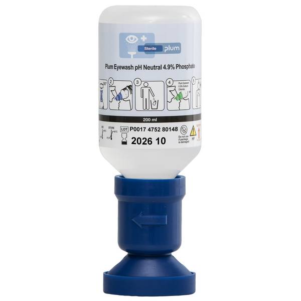 Augenspülflasche pH Neutral 200 ml 3 Jahre (ungeöff. Flasche) DIN EN15154-4 PLUM