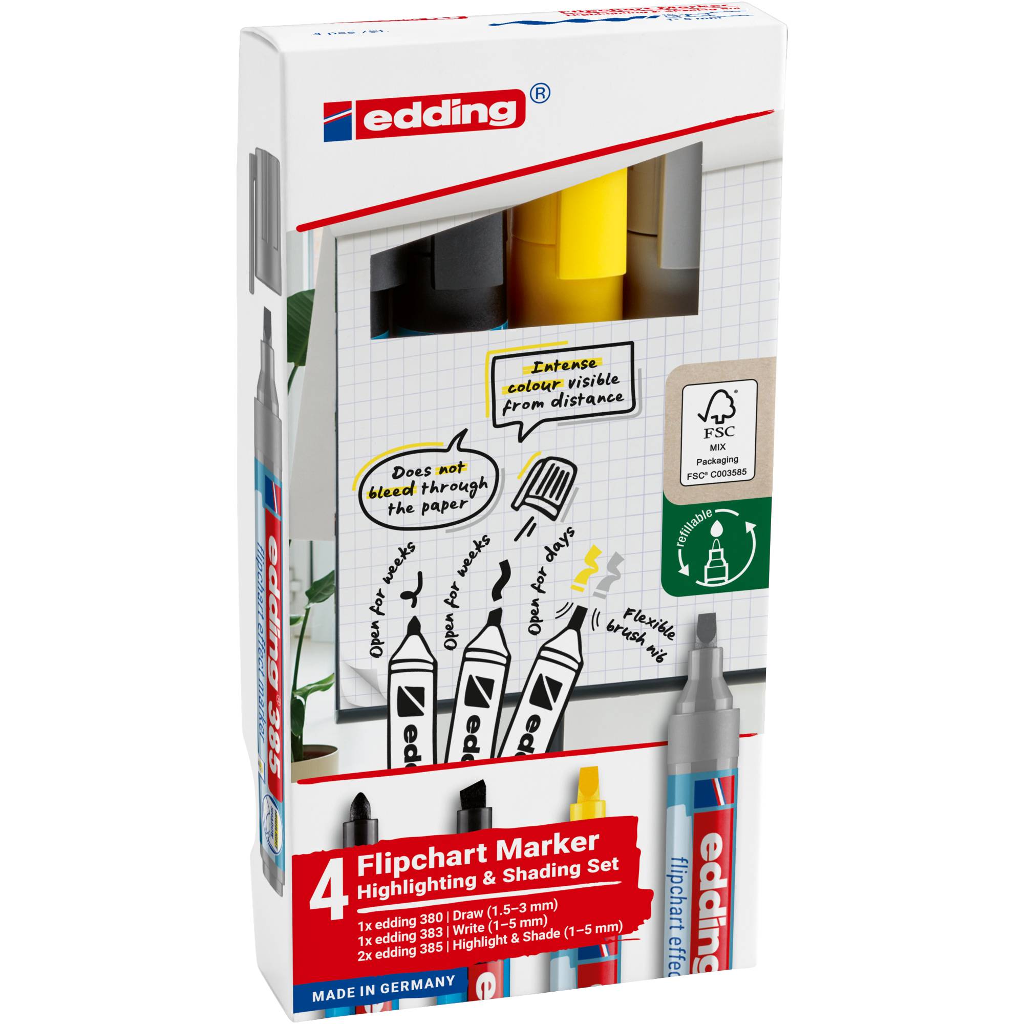 Flipchartmarker Set sort 4St-0