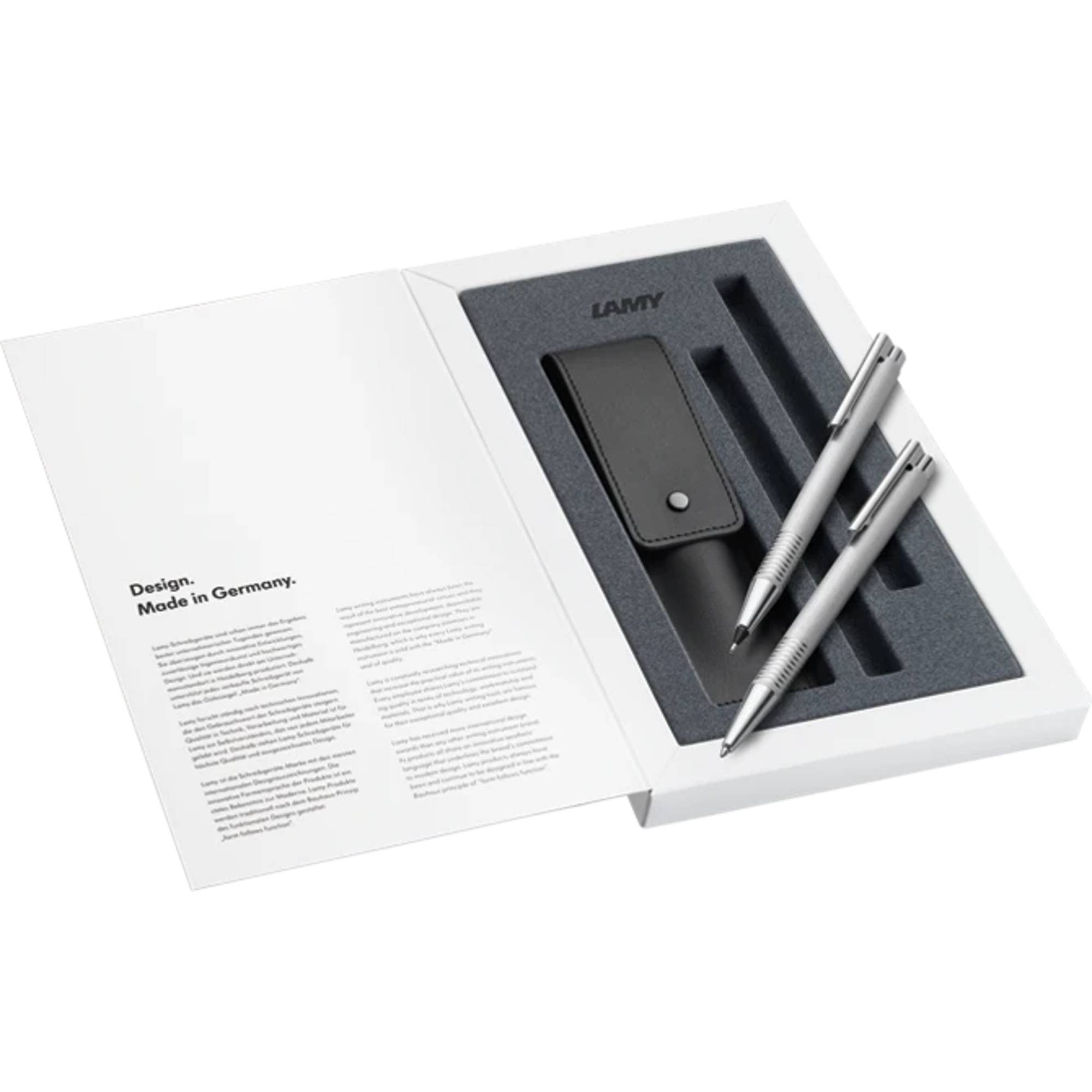 Schreibset logo brushed schwarz-0