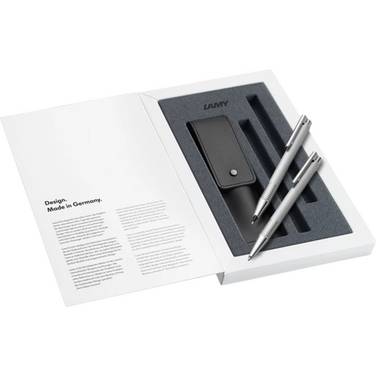 Schreibset logo brushed schwarz