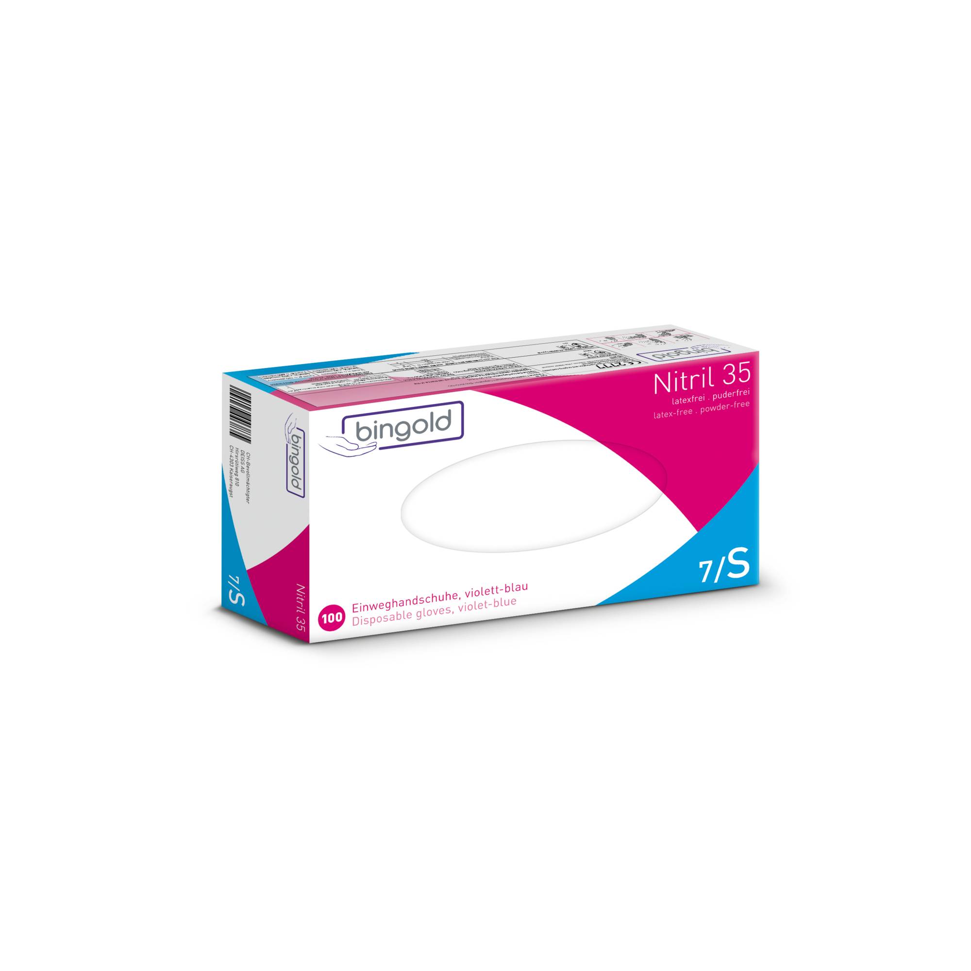 Bingold Nitril 35, violettblau S | Packung (100 Handschuhe)-0