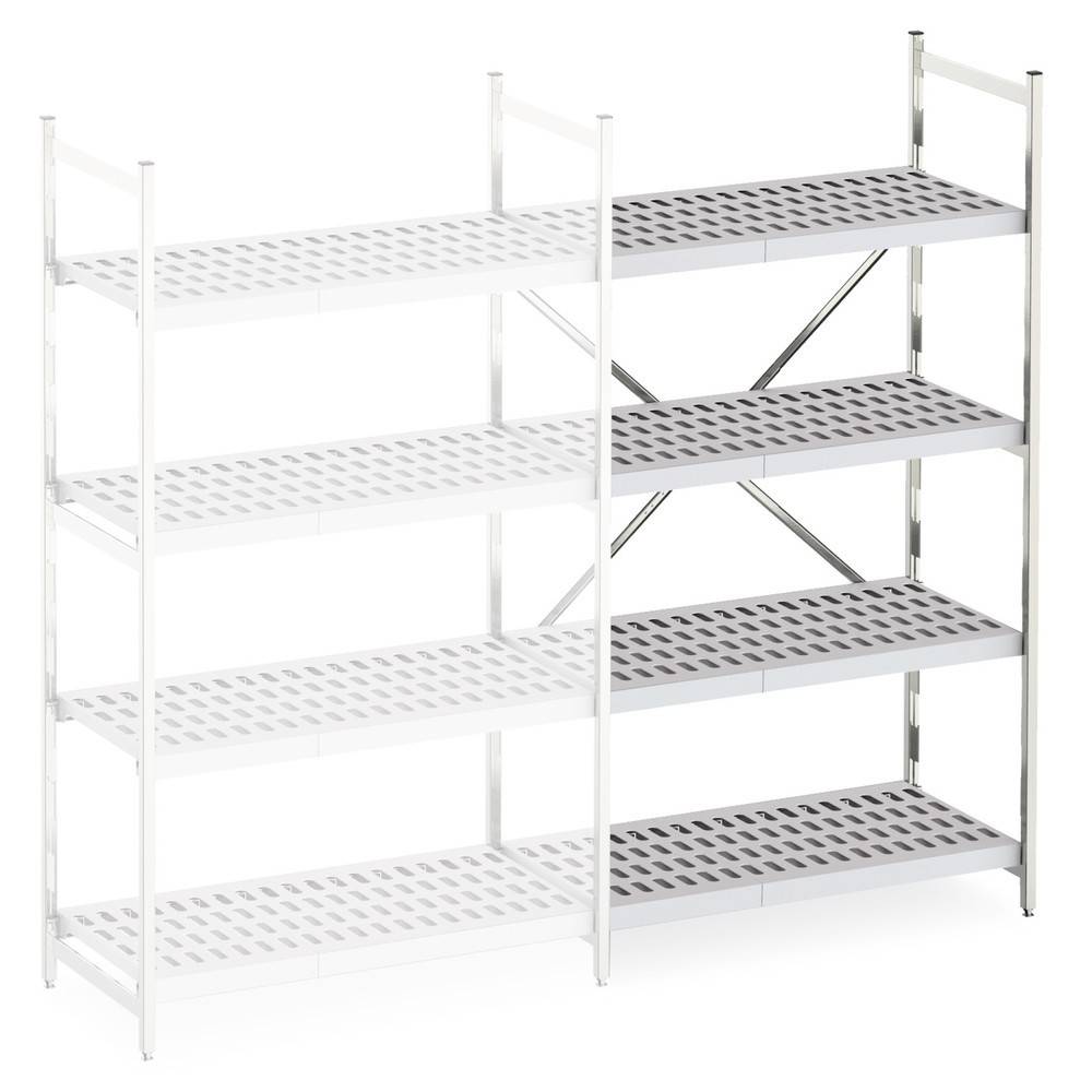 Aluminium-Regal mit Kunststoff-Gitterböden, AF, FL 600 kg