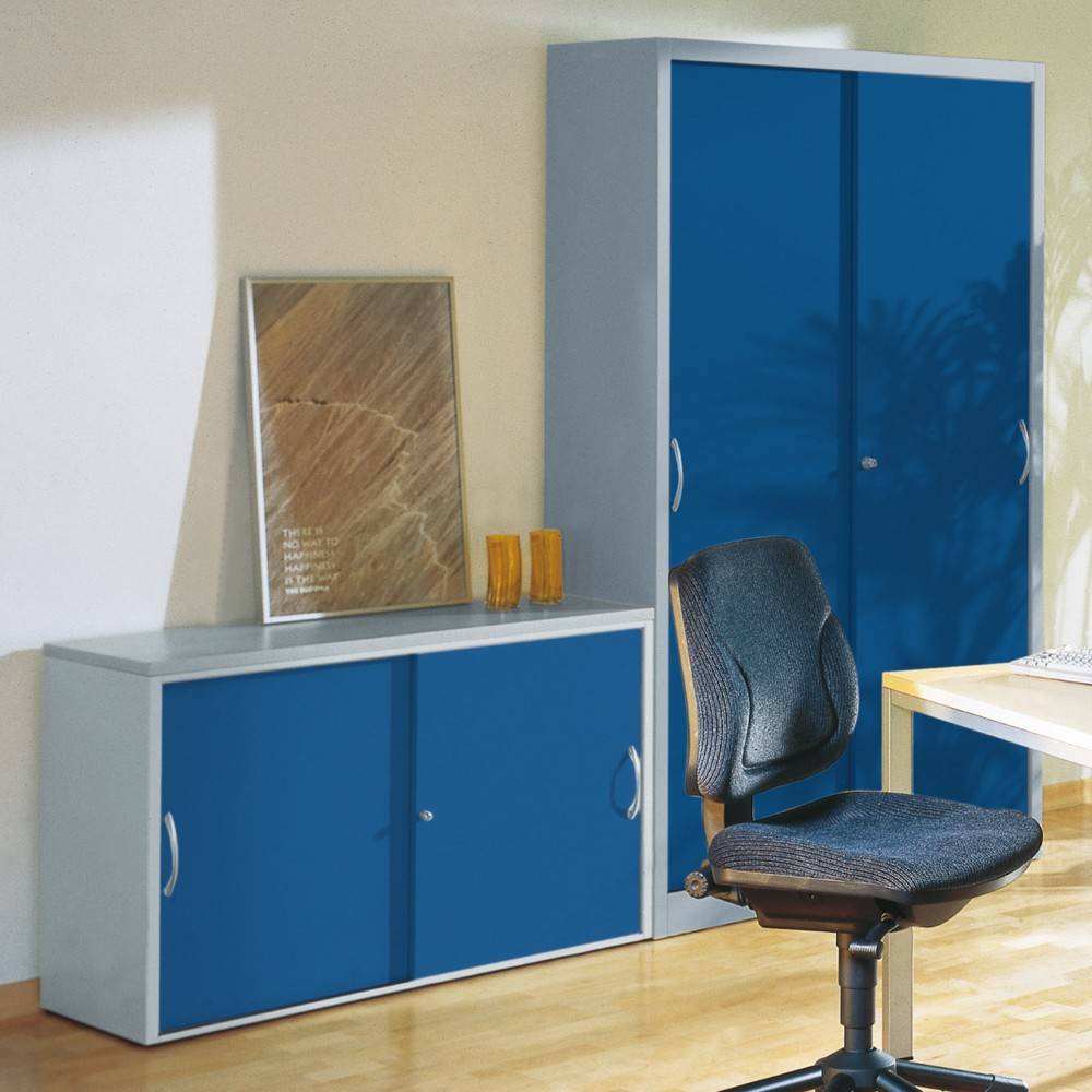C+P Sideboard mit Schiebetüren Acurado, H720xB800xT400mm, 7035/3003-1