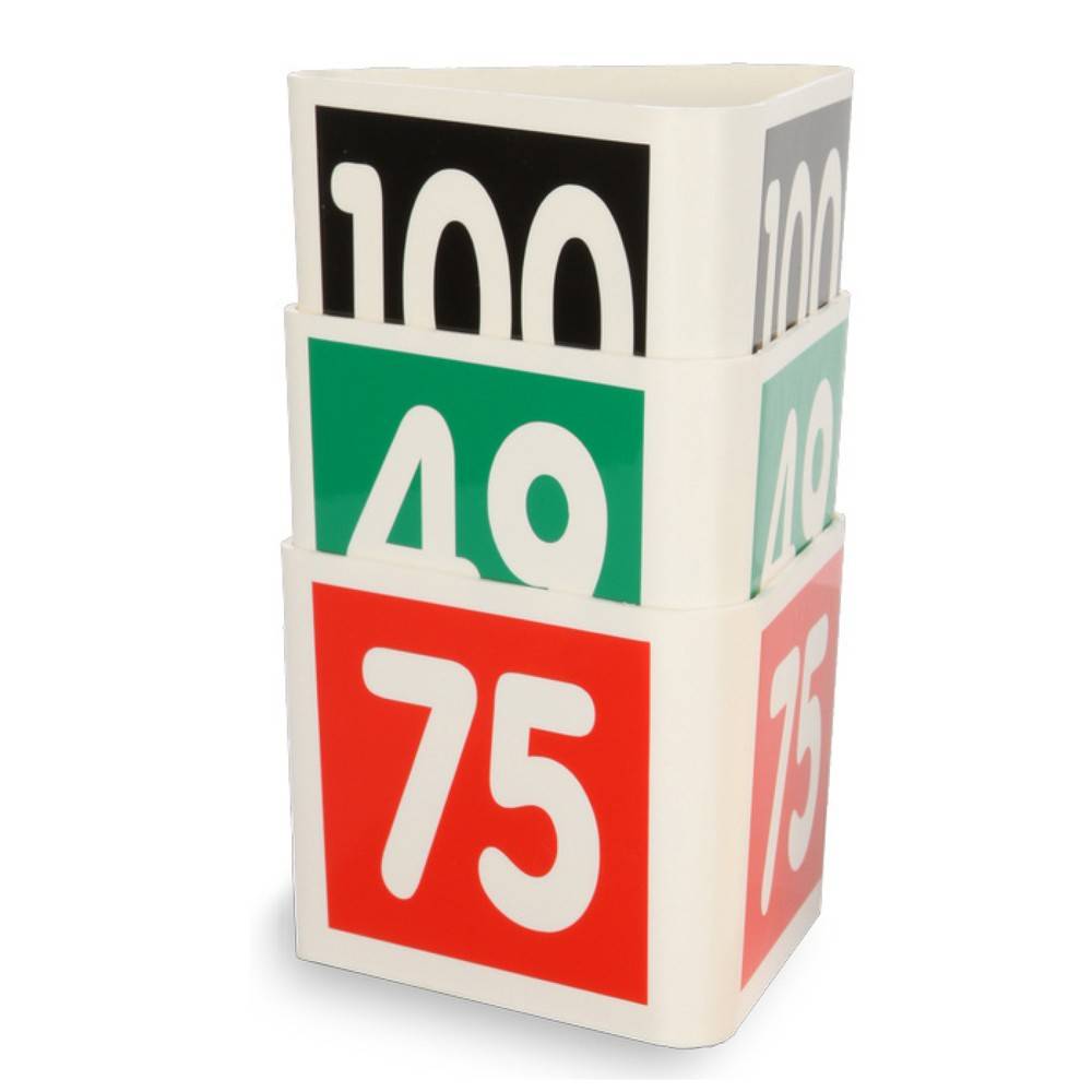 Leitzahlträger-Würfel, Ziffernfolge 76-100, rot-0