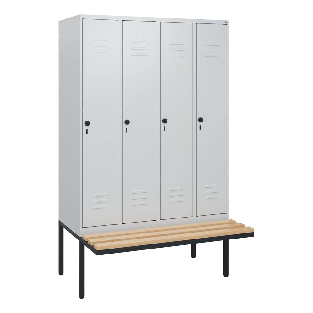 C+P Spind Classic PLUS, Bank, 4 Abteile, 1950x1200x815mm, 7035/7035-1
