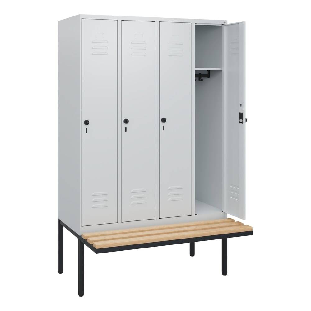 C+P Spind Classic PLUS, Bank, 4 Abteile, 1950x1200x815mm, 7035/7035-0