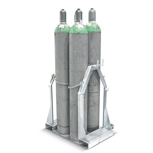 Bauer® Gasflaschenpalette mit Sicherungskette, für 4 Gasflaschen à Ø 2