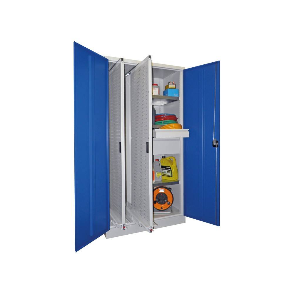 PAVOY Vertikalauszugschrank mit Trennwand + 2 Lochwandauszügen + 3 Böd-0