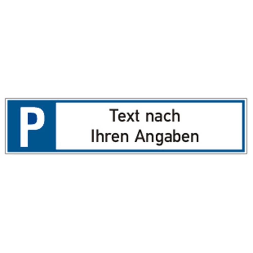 SafetyMarking® Parkplatzschild, länglich, mit Text nach Wunsch, HxB 11-0
