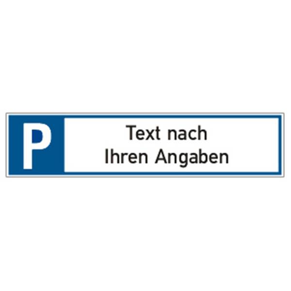SafetyMarking® Parkplatzschild, länglich, mit Text nach Wunsch, HxB 11