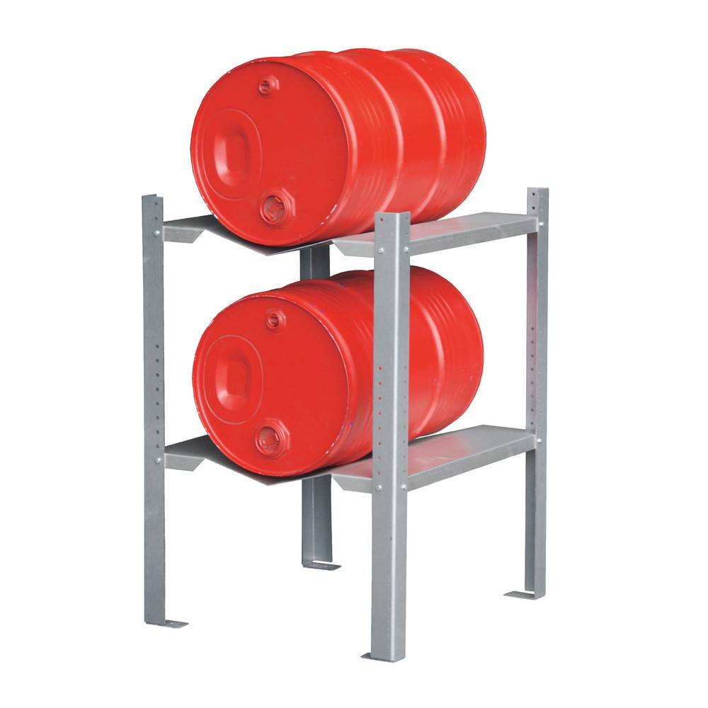 Gebinderegal für Bauer® Auffangwannen, 2 Fassauflagen 60 l-0