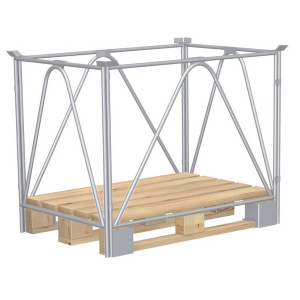 VARIOfit Palettenaufsatz Typ 68 aus verzinktem Stahl 1200x800mm Maße, 800mm Höhe
