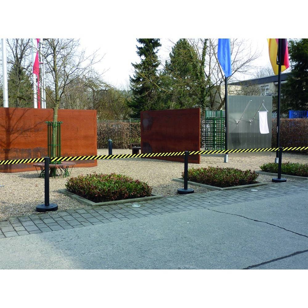 Gurtpfosten Outdoor, Kunststoff, Gurtlänge 3,7 m, Pfosten rot, Gurt ro-2