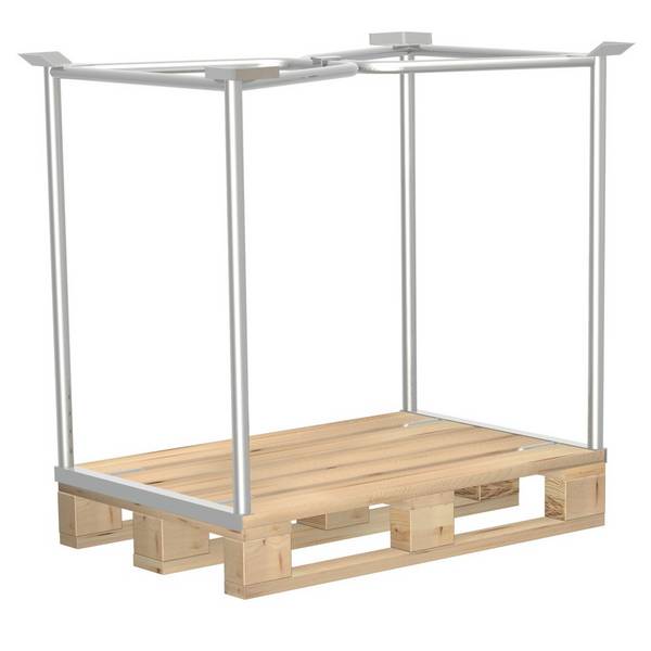 Palettenaufsatz Typ 65, Stabilisierungsbügel, verzinkt, 1200x800x1600 mm