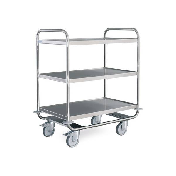 HUPFER® Schwerer Servierwagen aus Edelstahl, 3 Eten à 800  106175-YY