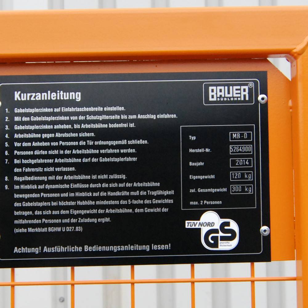Bauer® Arbeitskorb Premium, Ausführung D, längs-3