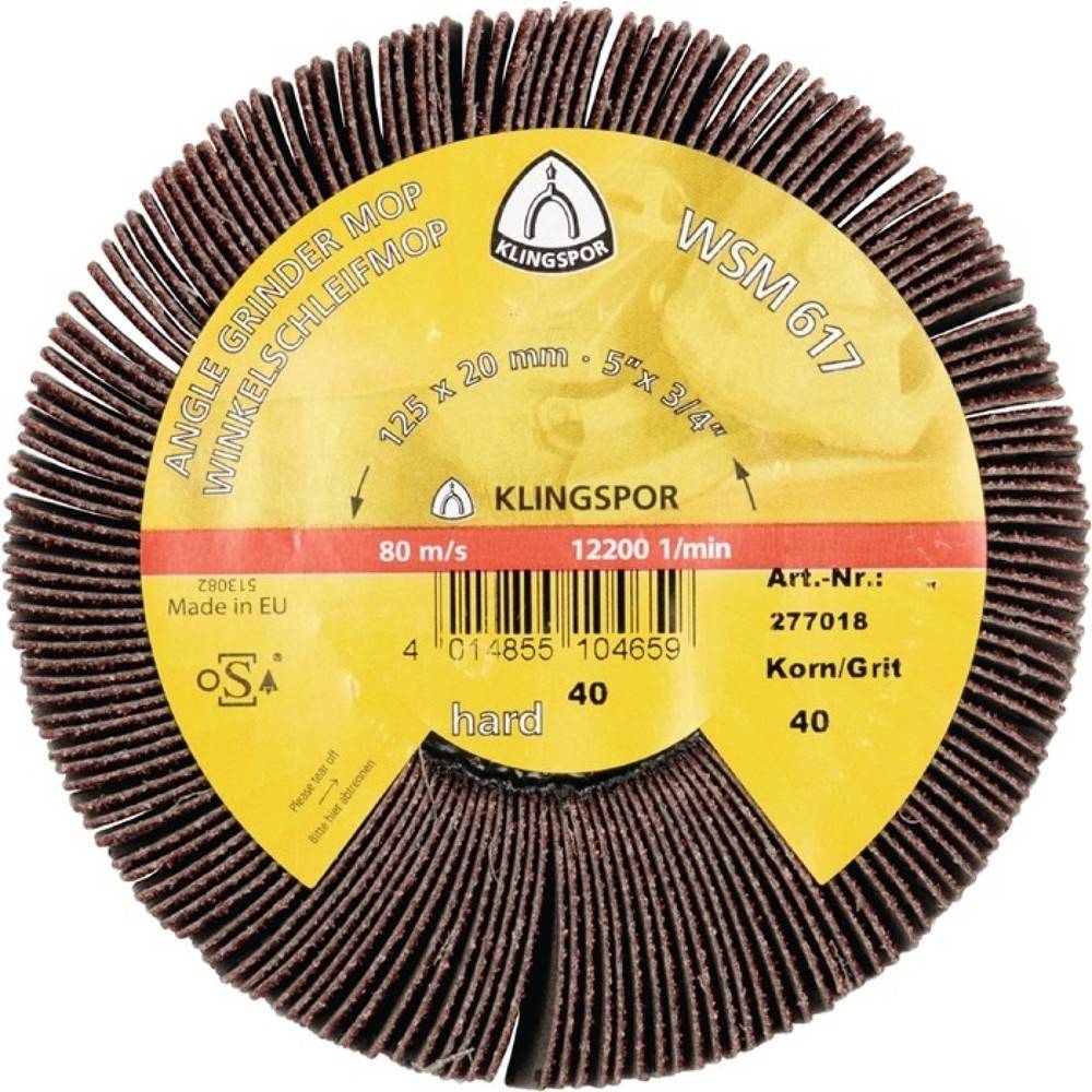 KLINGSPOR Schleifmoprad WSM 617, Ø125xB20mm, 120 braun, M14-0