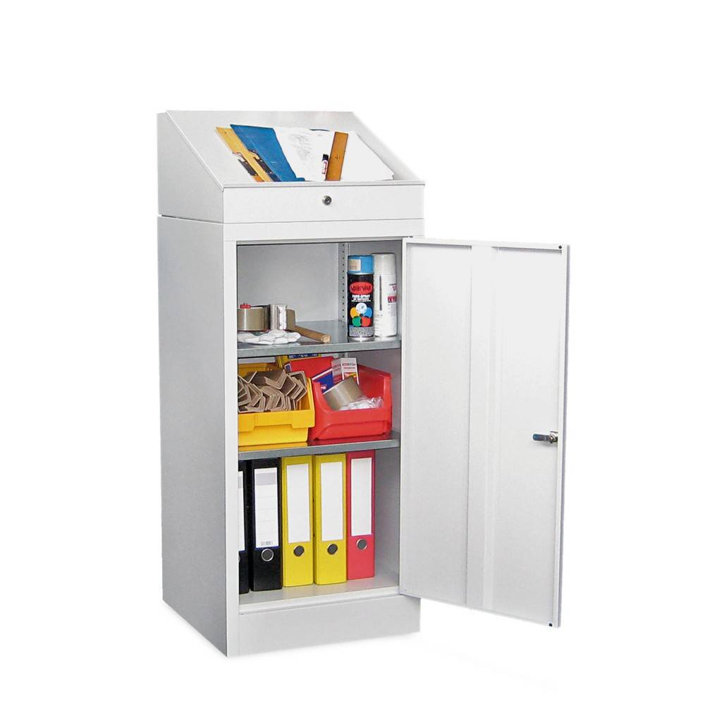 PAVOY Pultschrank mit Schrank, 2 Einlegeböden + 1 Schublade, anthrazit-0