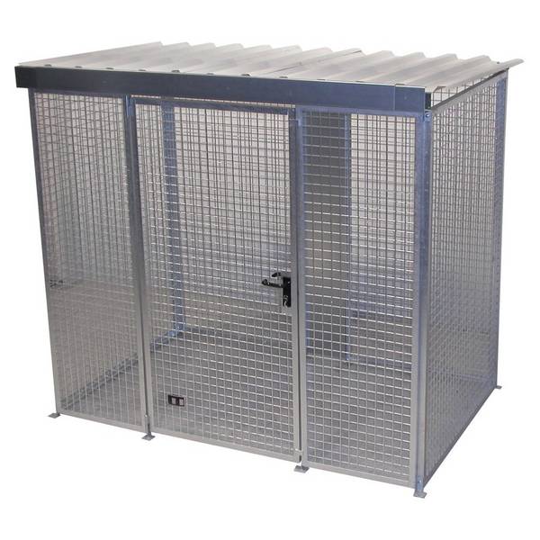 Bauer® Gasflaschen-Container, mit Dach, 1-türig, 60 Flaschen