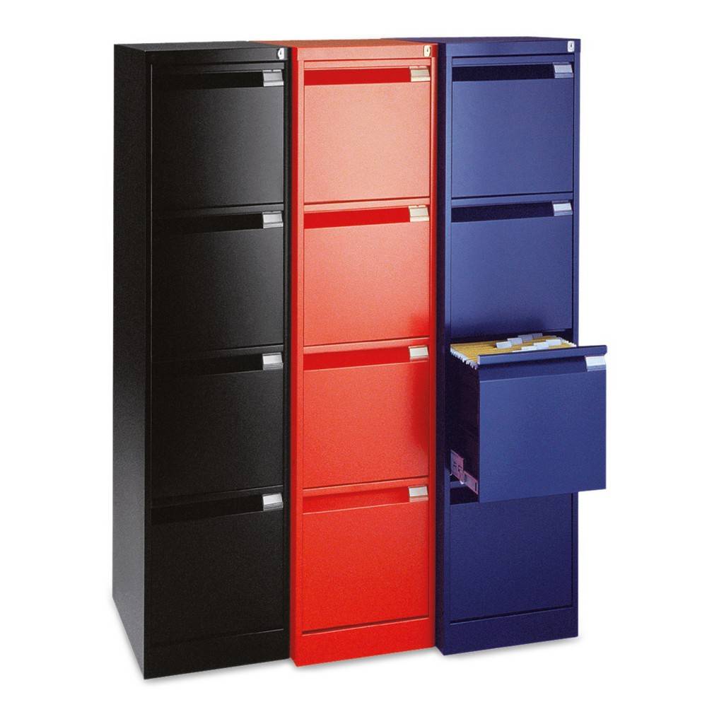 BISLEY Hängeregistraturschank, 1-bahnig, 4 Schubladen, grau-1