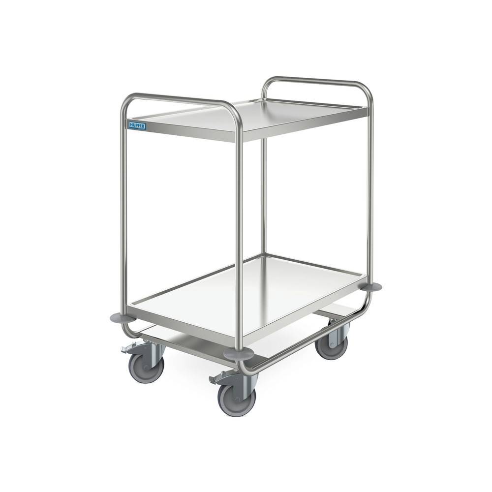 HUPFER® Schwerer Servierwagen aus Edelstahl, 2 Eten à 800 106173-YY-0