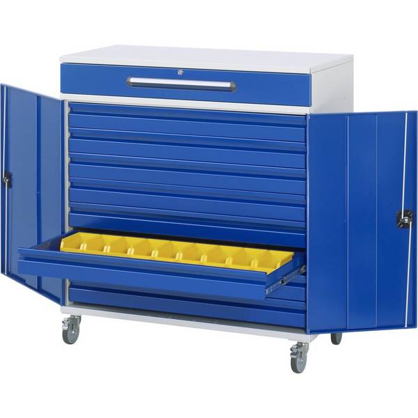 RAU mobiles Rollpult, HxBxT 1.185 x 1.100 x 520 mm, Schubladen 8 x 80