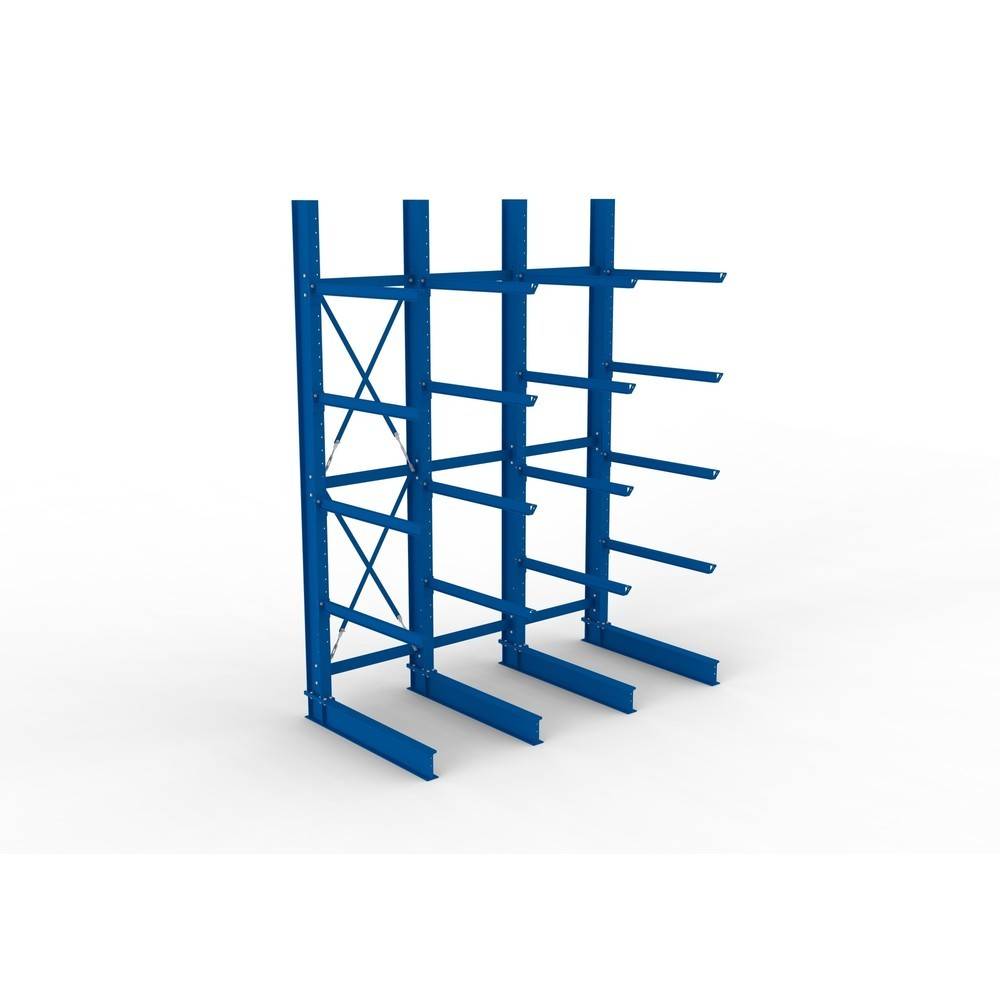 Kragarmregal Heavy B3100xT1250xH4000 mm einseitig RAL 5010 5 Ebenen Traglast 1600kg - Artikel: 7830426256-2