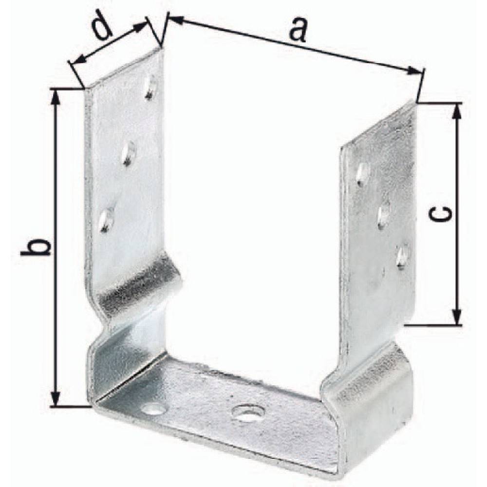 U-Pfostenträger ETA-10/0210 91x150x100x60mm TZN z.Aufschr.GAH-1