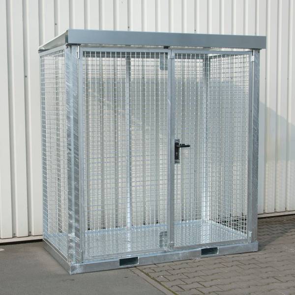 Bauer® Gasflaschen-Container, mit Staplertaschen, max. 32 Gasflaschen
