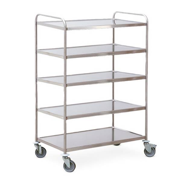 HUPFER® Servierwagen aus Edelstahl, 5 Eten à 800 x 500 mm 106171-YY