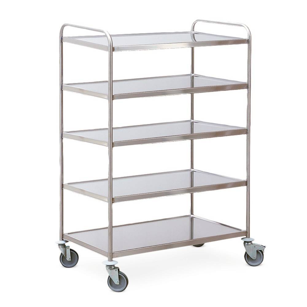 HUPFER® Servierwagen aus Edelstahl, 5 Eten à 800 x 500 mm 106171-YY-0