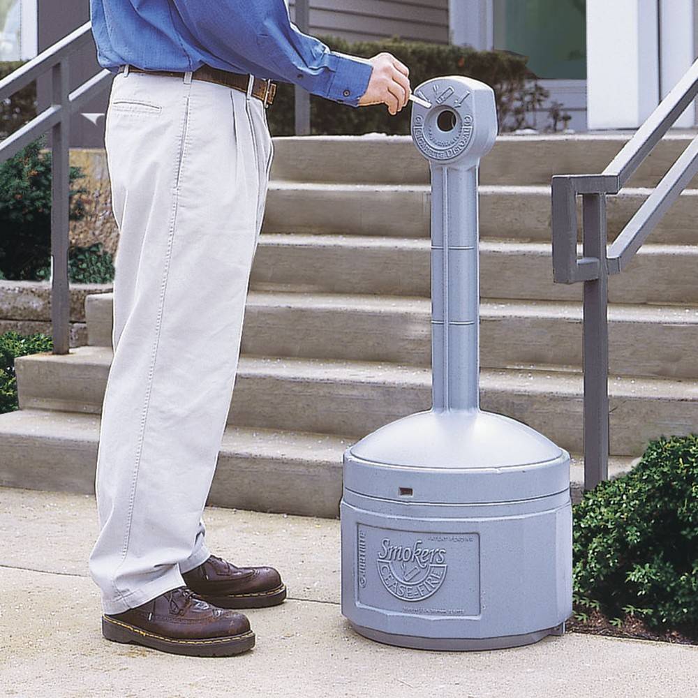 Justrite® Sicherheits-Standascher, selbstlöschend, 15 Liter, grau-2