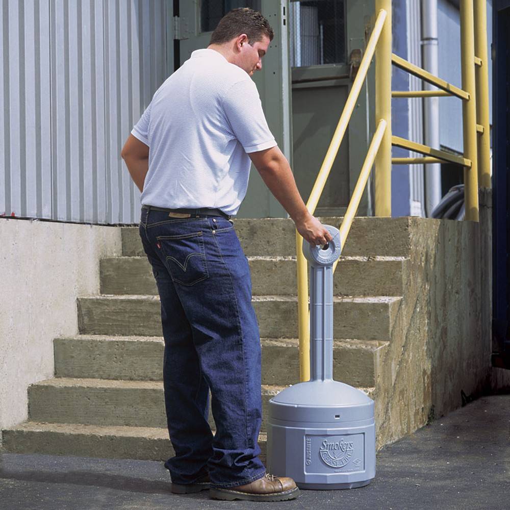 Justrite® Sicherheits-Standascher, selbstlöschend, 15 Liter, grau-3