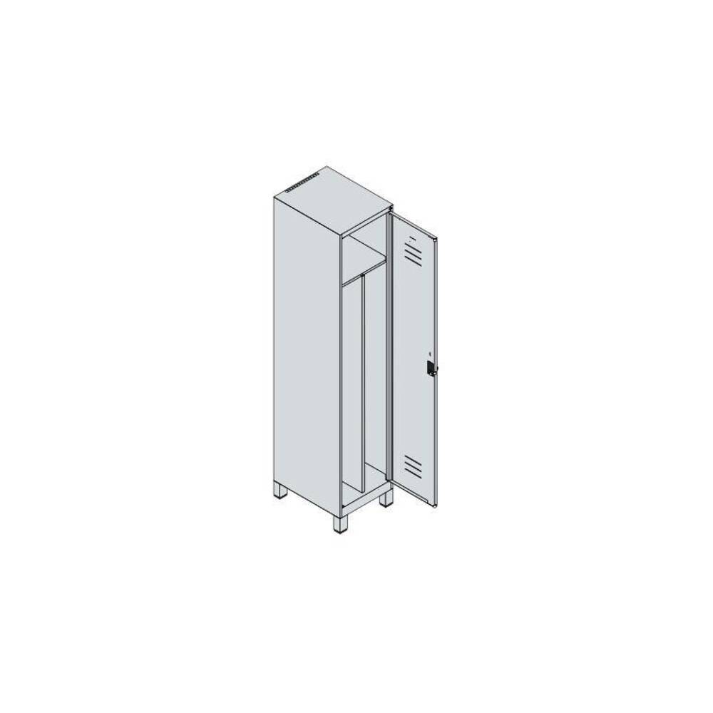 C+P Spind Classic PLUS, Füße, 1 Abteil, 1950x400x500mm, 7035/5010-2