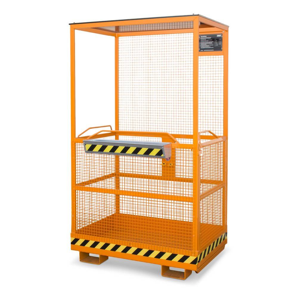 Bauer® Arbeitskorb Premium mit Dach, Ausführung AT, breit, TK 300 kg-0