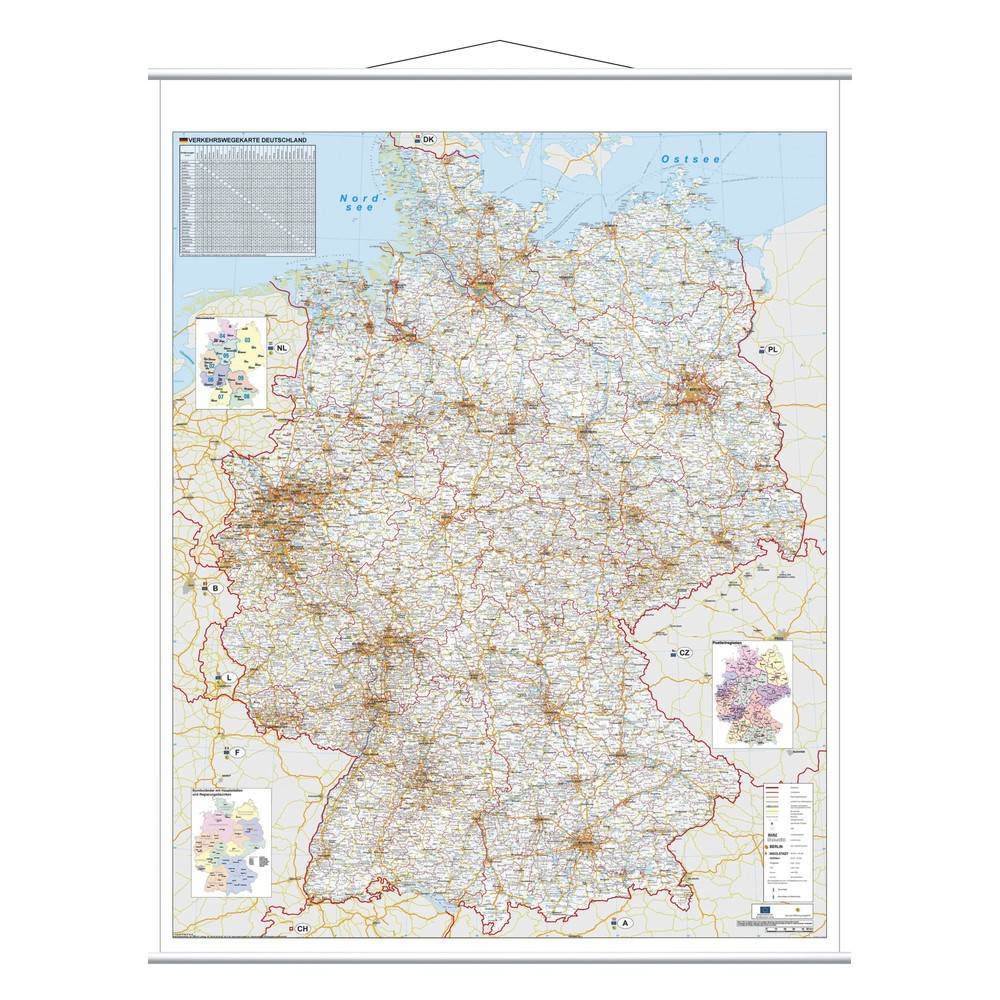 Kartentafel Straßenkarte 137x97cm (1:750.000)-1