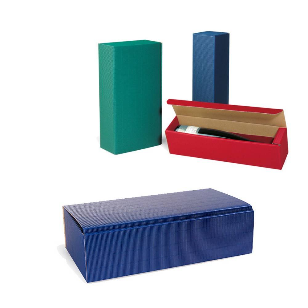 Flaschen-Präsentkarton 2er, 361 x 188 x 94 mm, saphirblau, offene Well-1