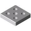 item Fußplatte 8 80x80, M16, weißaluminium ähnlich RAL 9006, Liefereinheit: 1 Stück