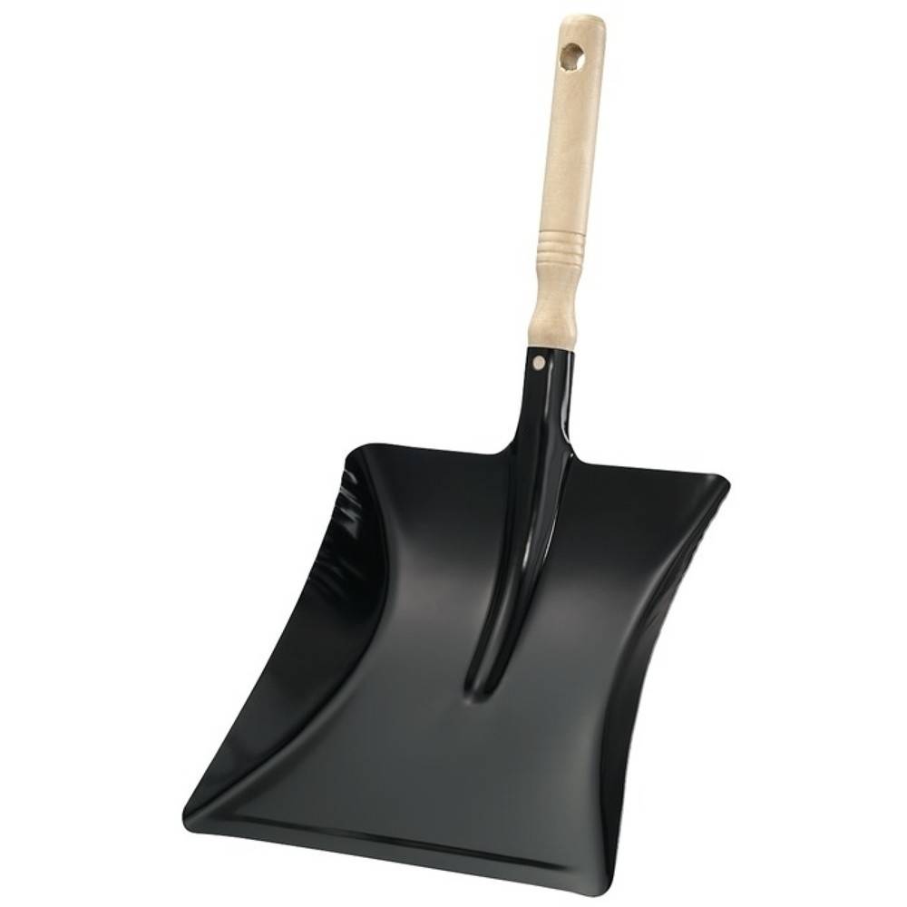Kehrschaufel m.Holzgriff MET schwarz lack.Bl.L220xB230mm-1
