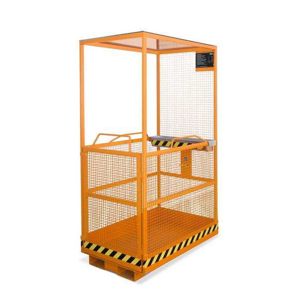 Bauer® Arbeitskorb Premium mit Dach, Ausführung AT, längs, TK 300 kg
