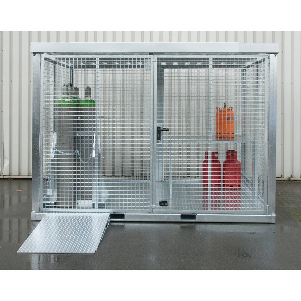 Auffahrrampe für Bauer® Gasflaschen-Container mit Staplertaschen-2