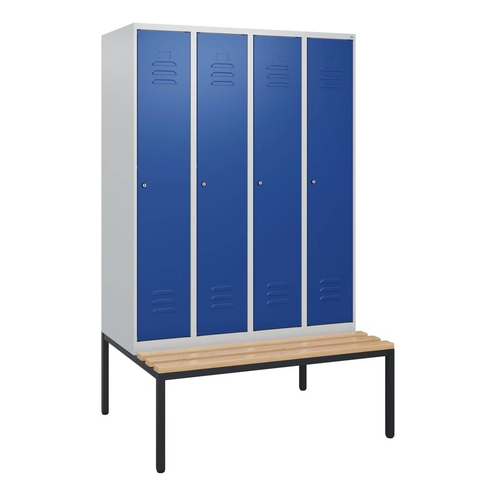 C+P Spind Classic PLUS, Bank, 4 Abteile, 1950x1200x815mm, 7035/5010-3