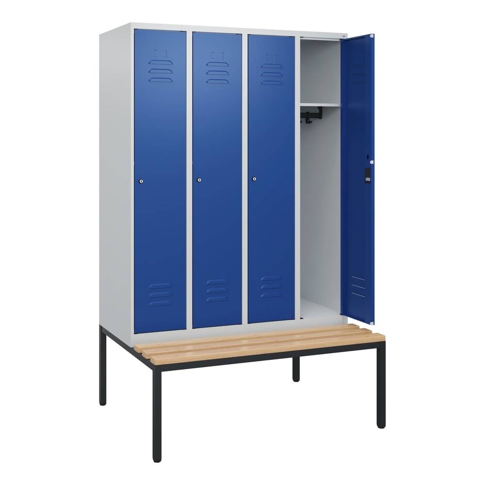 C+P Spind Classic PLUS, Bank, 4 Abteile, 1950x1200x815mm, 7035/5010-0