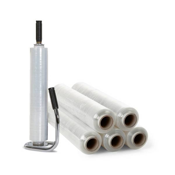Komplett-Set Profi-Stretchfolien, inkl. 6 Rollen, 300 m/Rolle, transpa