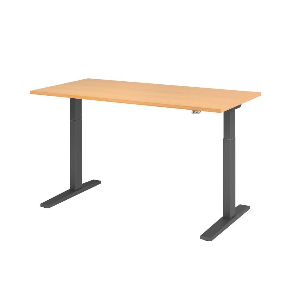 Schreibt. el.160x80cm graphit/buche-4