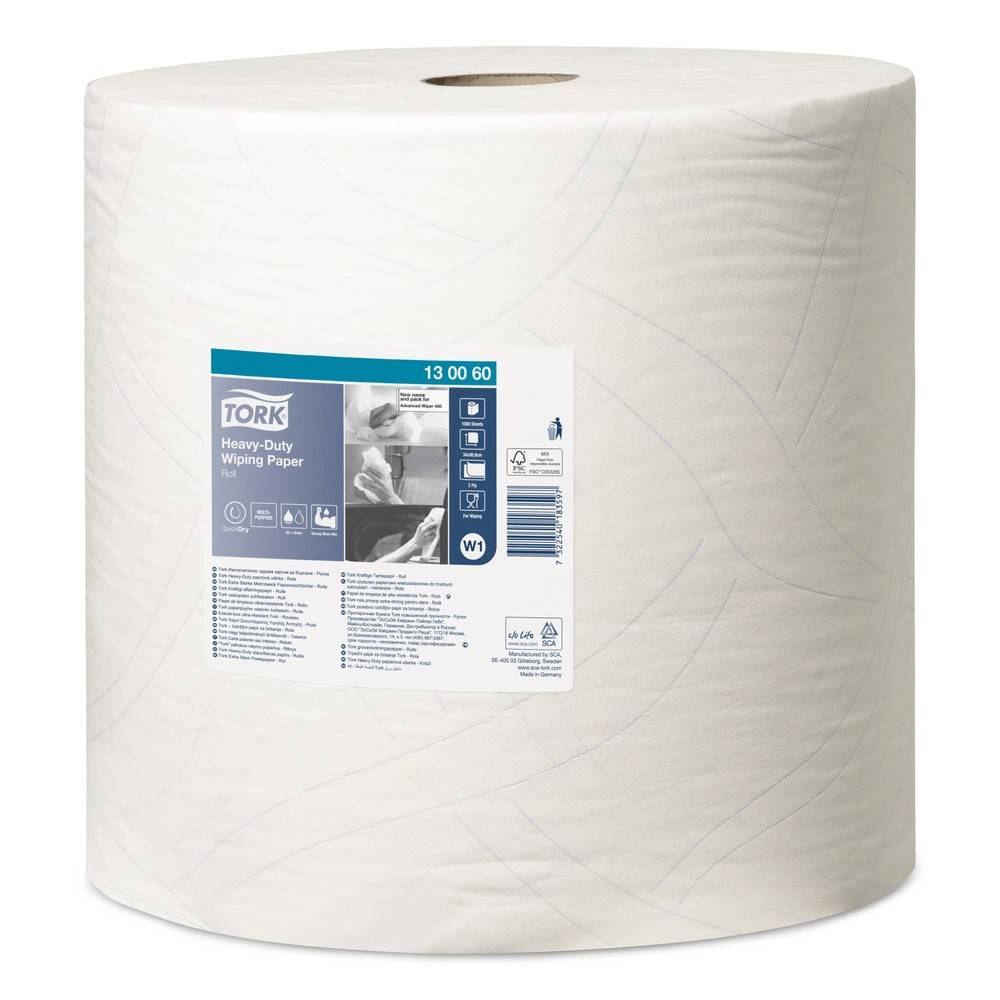TORK® Wischtücher Extra Stark, HxB 340 x 370 mm, 1 Rolle, weiß-0